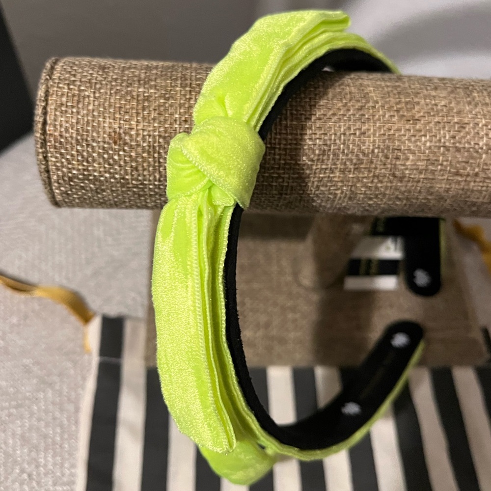 LELE SADOUGHI NWT AUTHENTIC NEON SUNSHINE BARDOT SLIM VELVET RIBBON HEADBAND - Picture 3 of 12